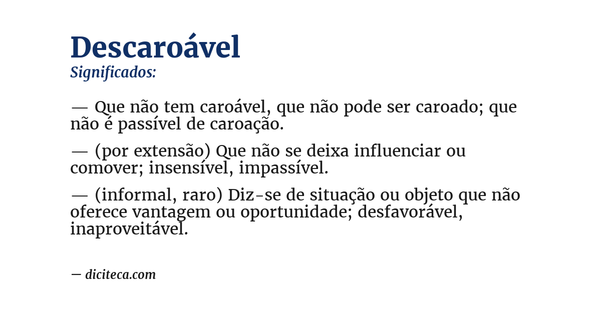 Significado de descaroável