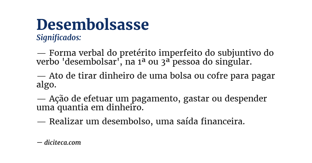 Significado de desembolsasse