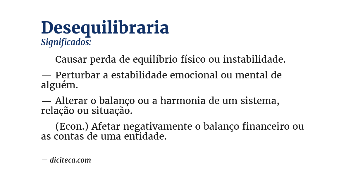 Significado de desequilibraria