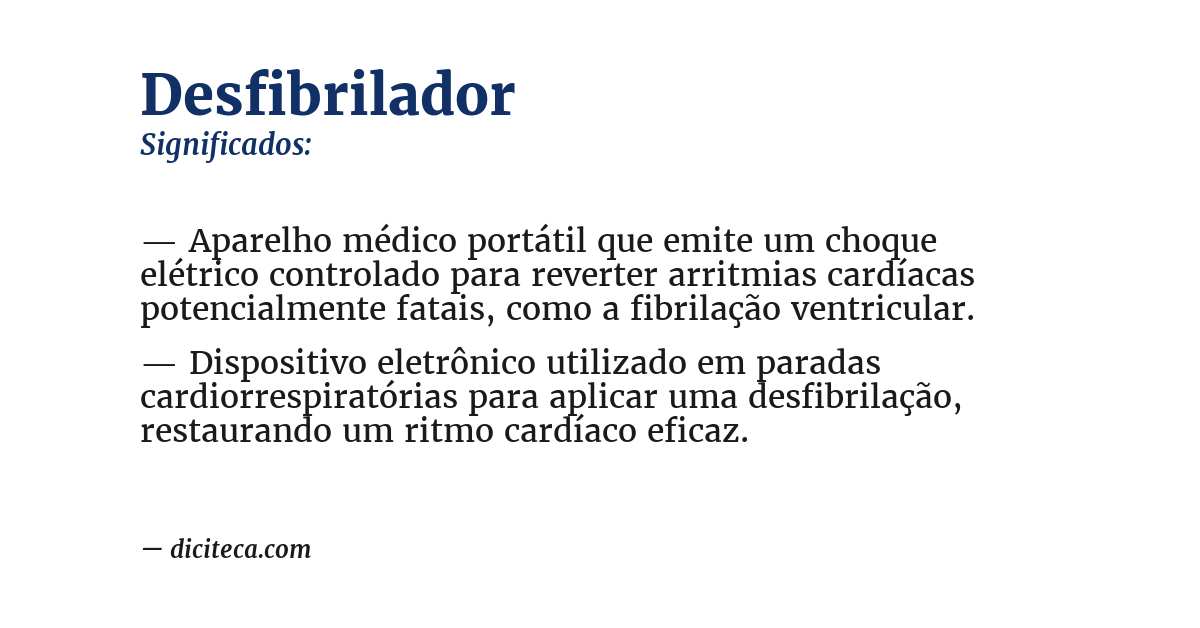 Significado de desfibrilador