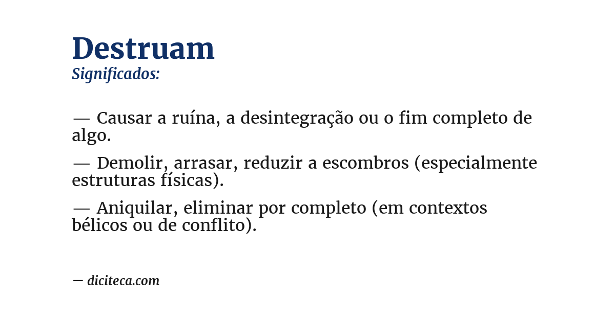 Significado de destruam