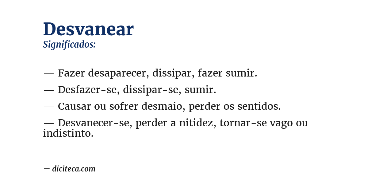 Significado de desvanear