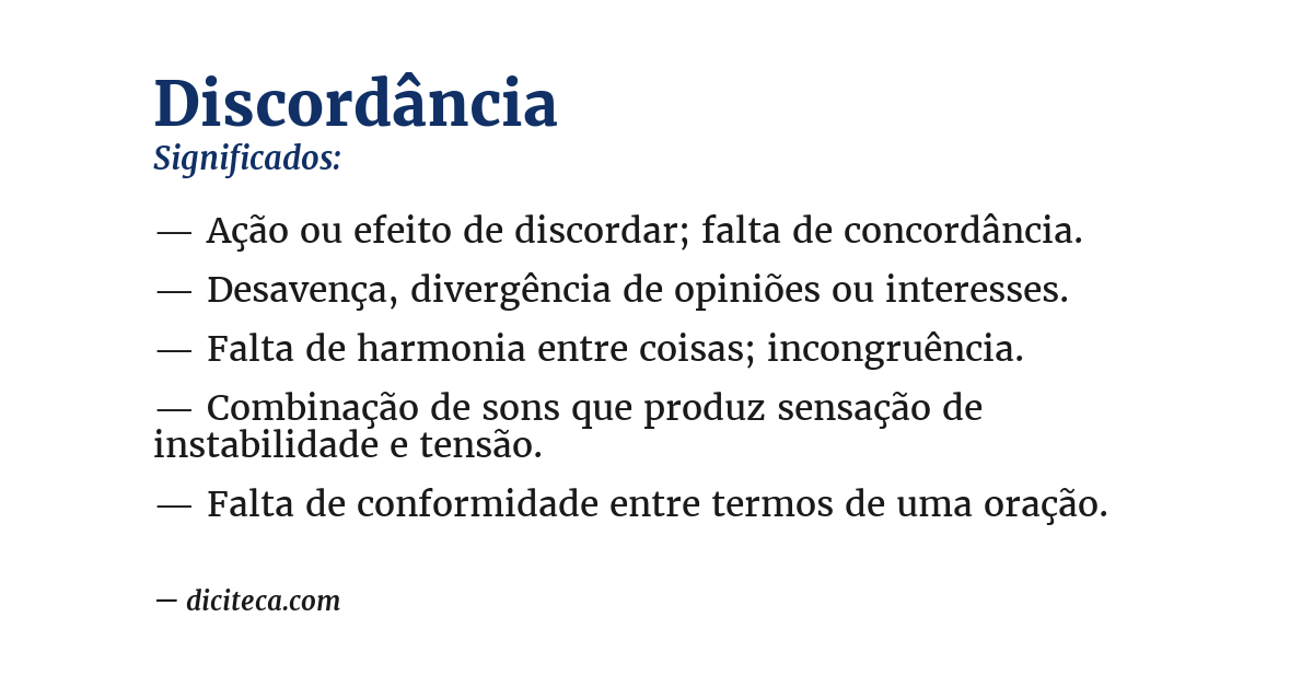 Significado de discordância
