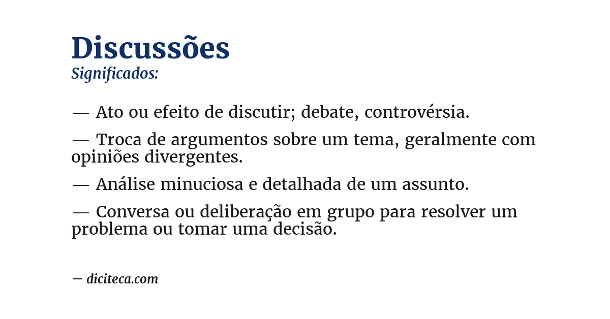 Significado de discussões