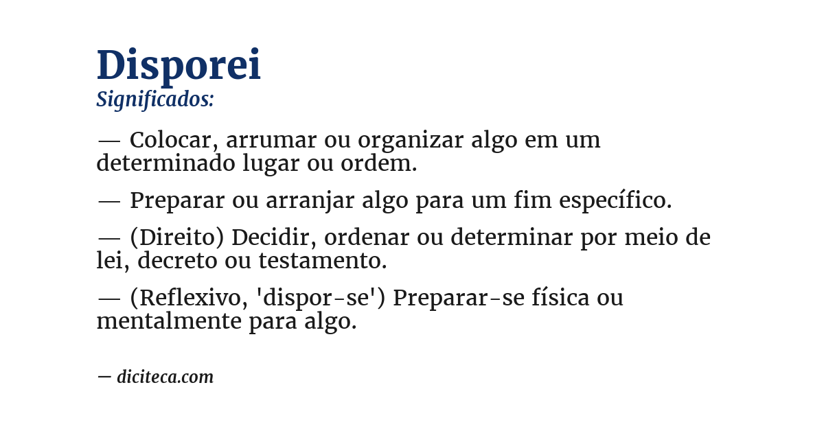 Significado de disporei