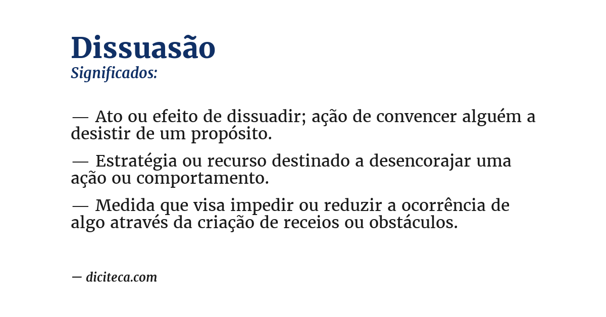 Significado de dissuasão