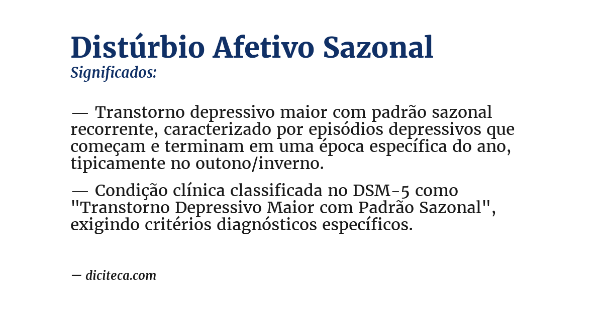 Significado de distúrbio afetivo sazonal