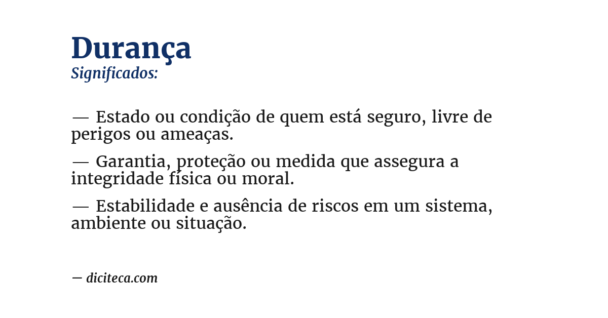 Significado de durança