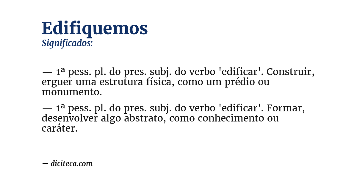 Significado de edifiquemos