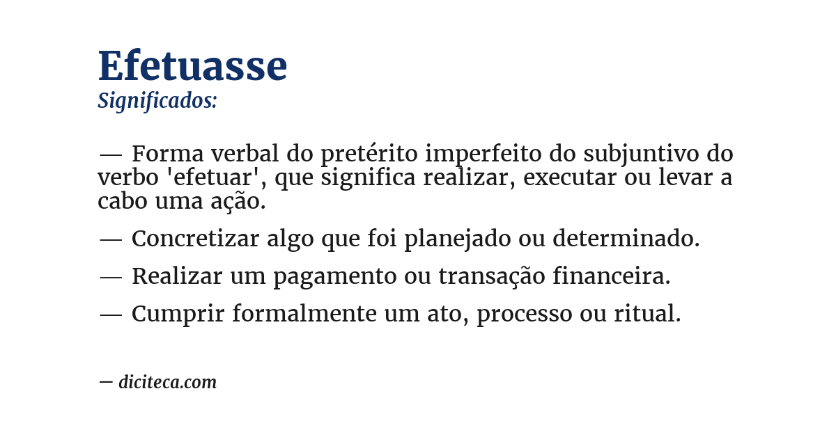 Significado de efetuasse