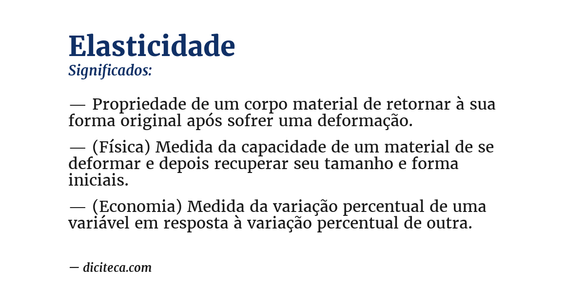 Significado de elasticidade