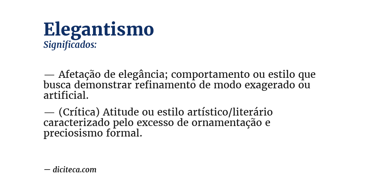 Significado de elegantismo