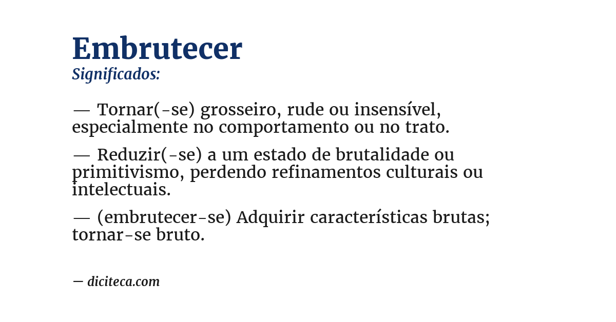 Significado de embrutecer
