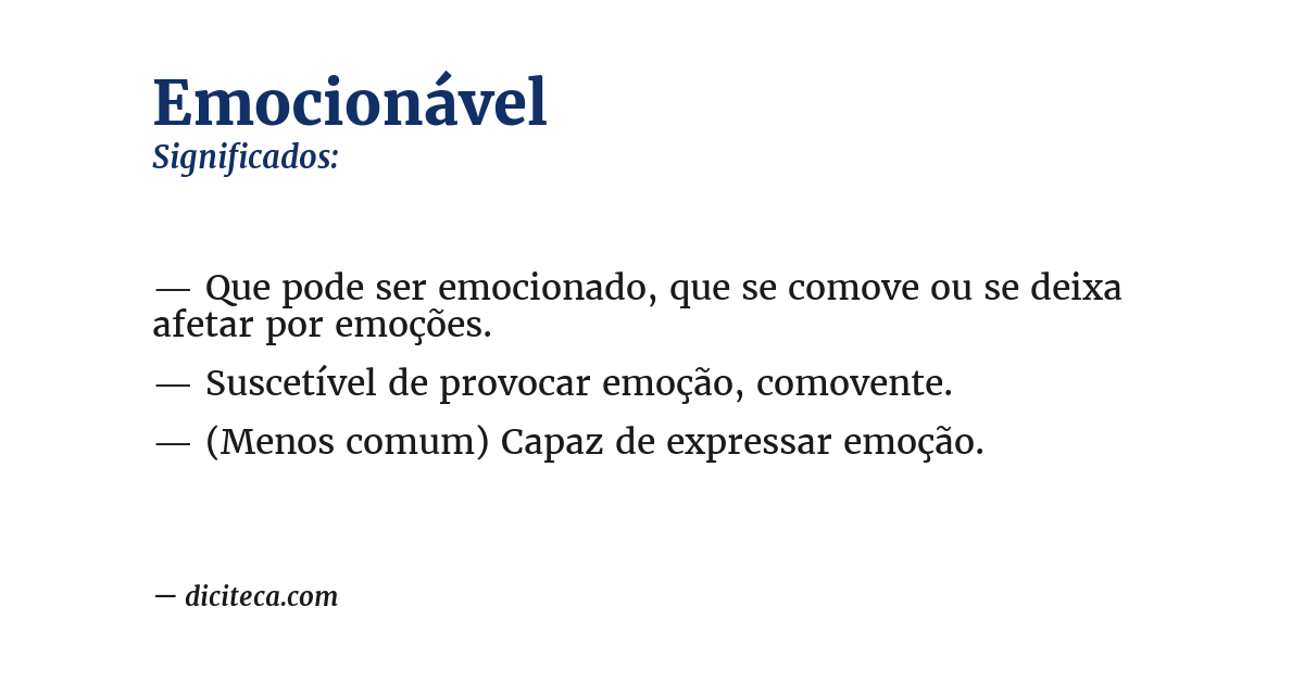 Significado de emocionável