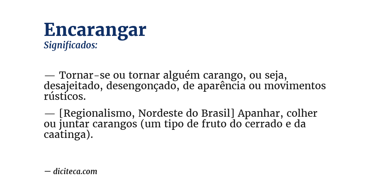 Significado de encarangar