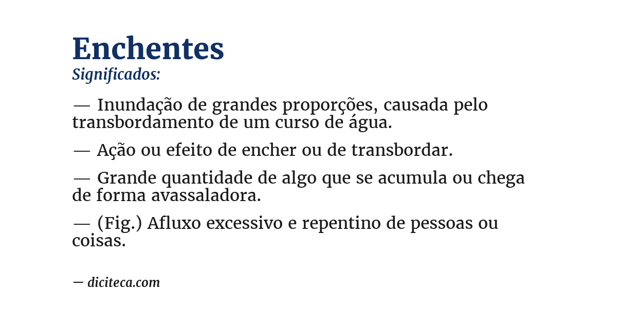 Significado de enchentes