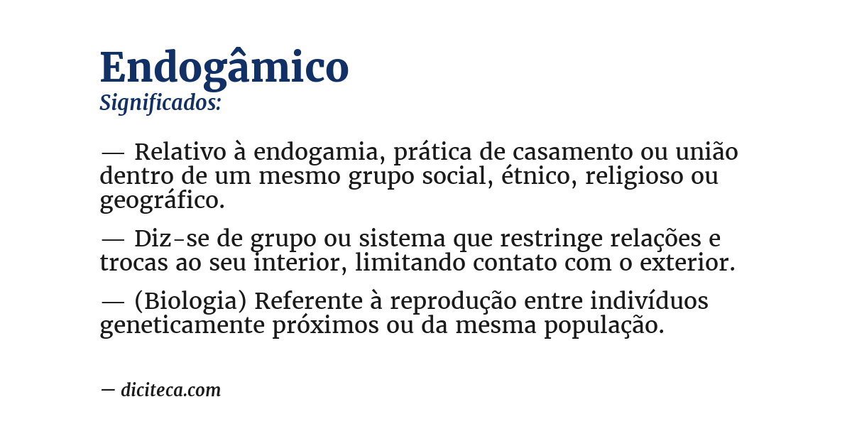 Significado de endogâmico
