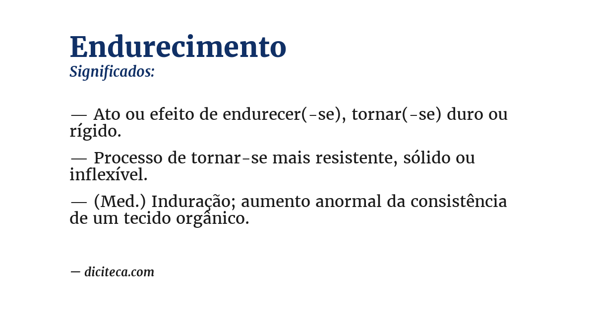 Significado de endurecimento