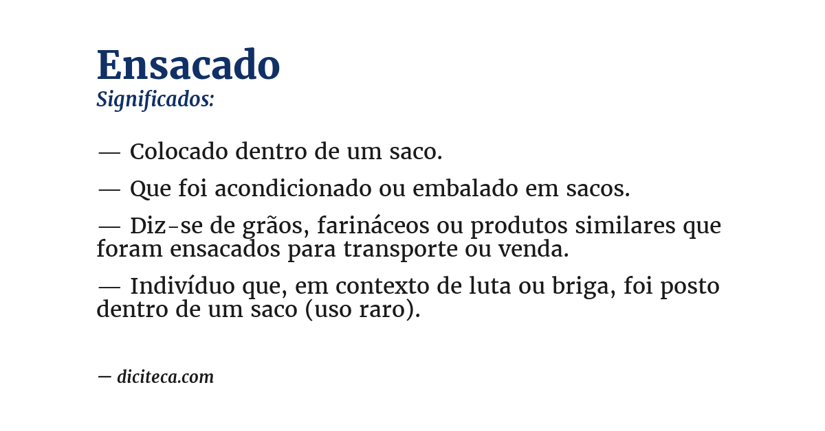 Significado de ensacado