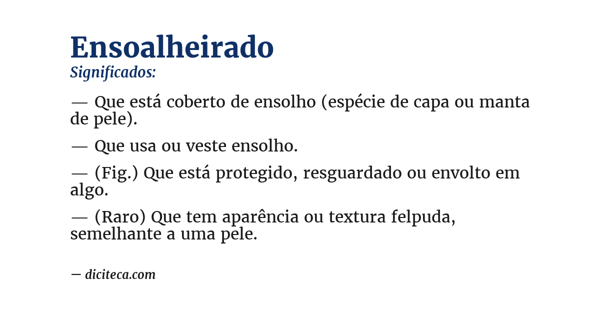 Significado de ensoalheirado