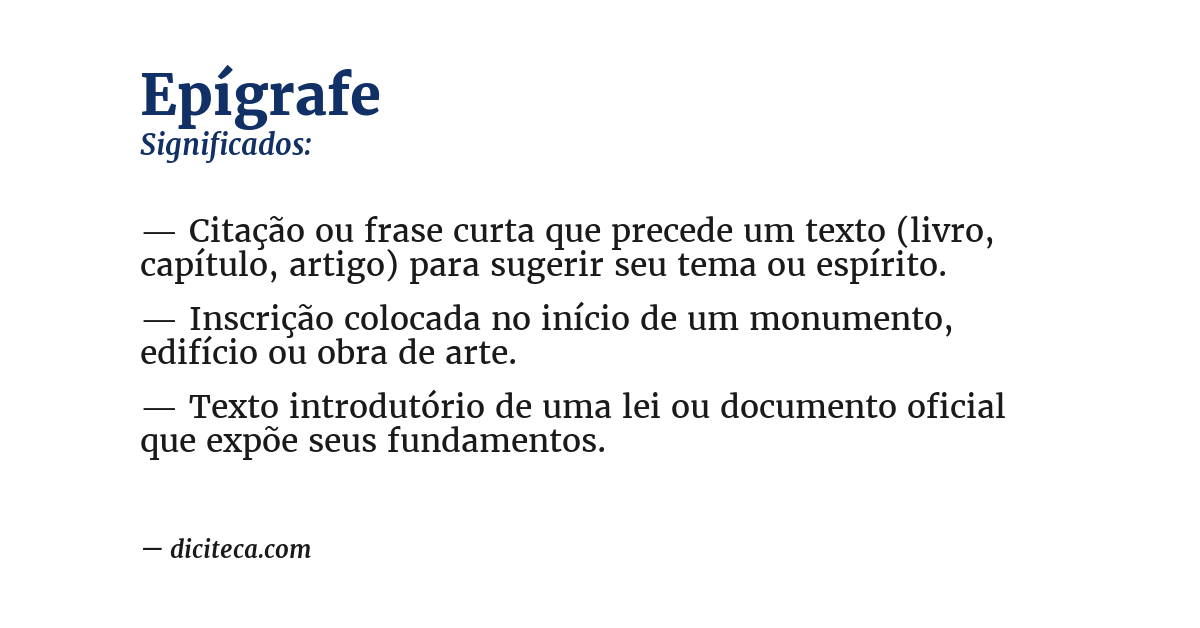 Significado de epígrafe