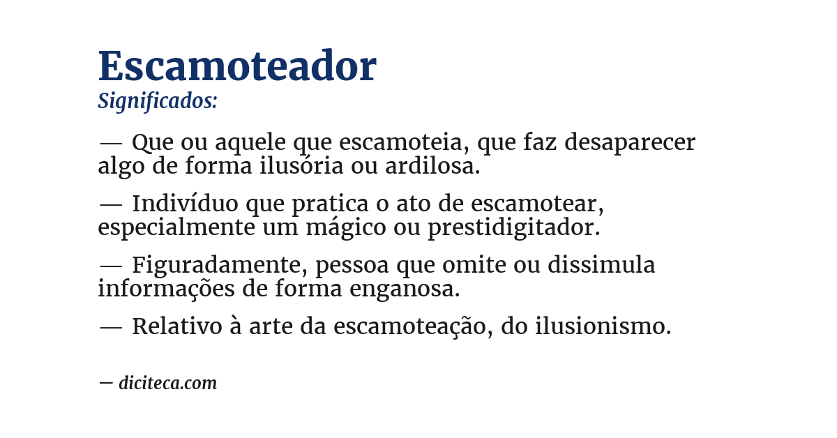 Significado de escamoteador
