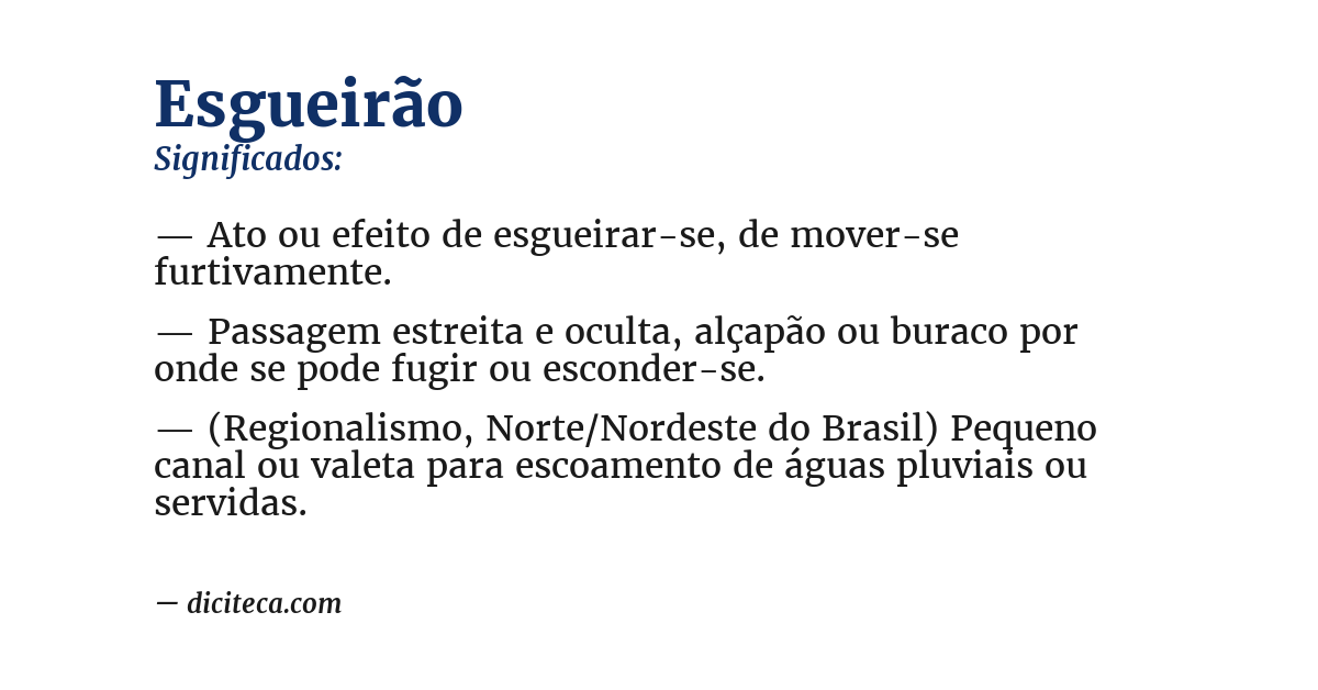 Significado de esgueirão