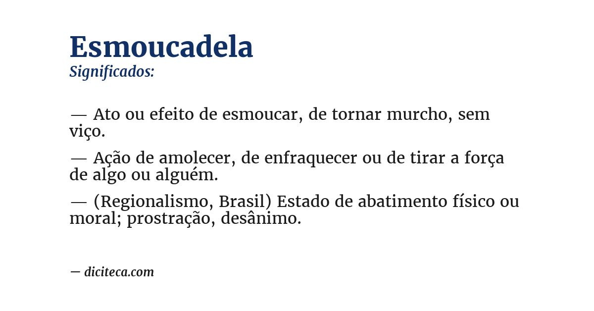 Significado de esmoucadela