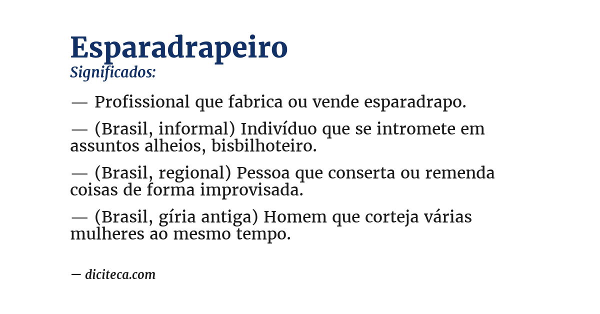 Significado de esparadrapeiro