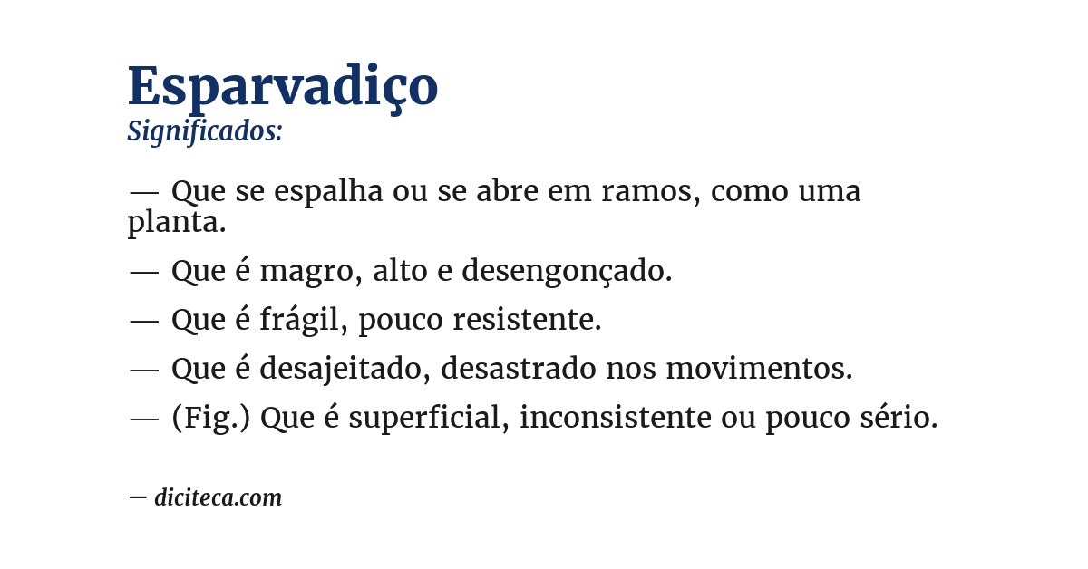 Significado de esparvadiço