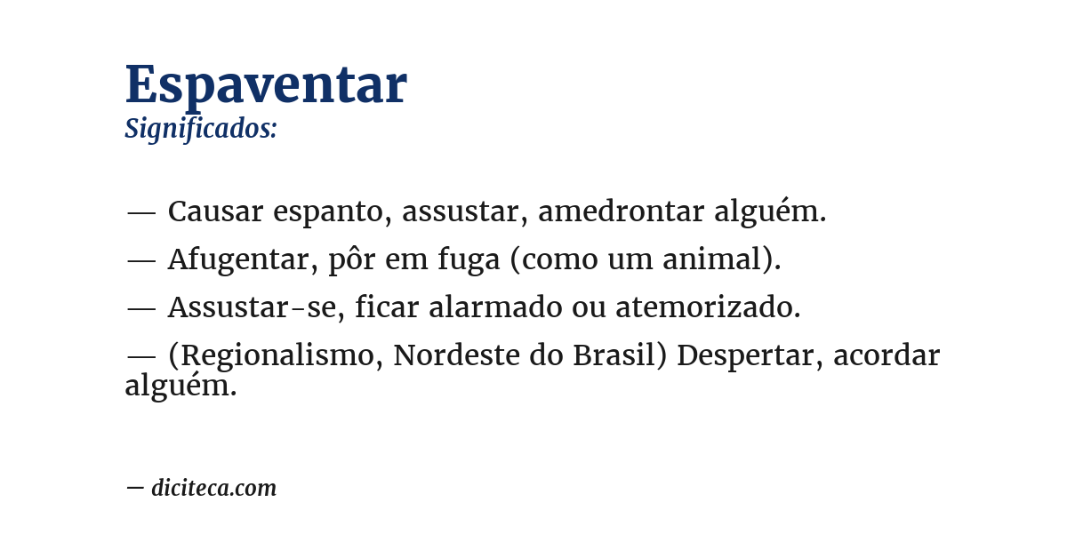 Significado de espaventar