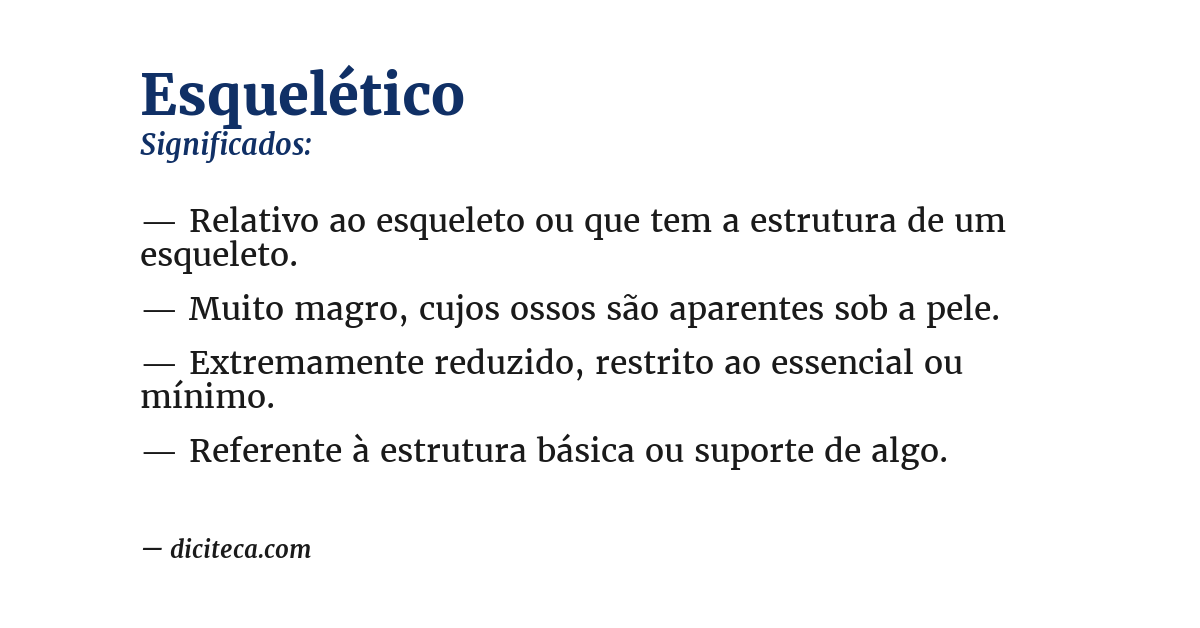 Significado de esquelético
