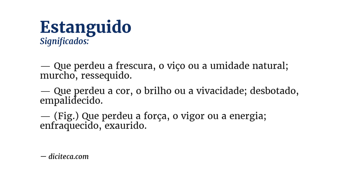 Significado de estanguido