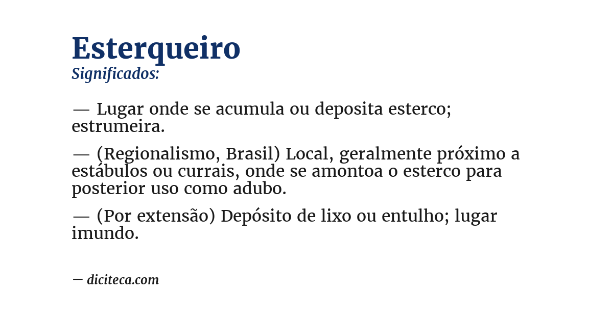Significado de esterqueiro
