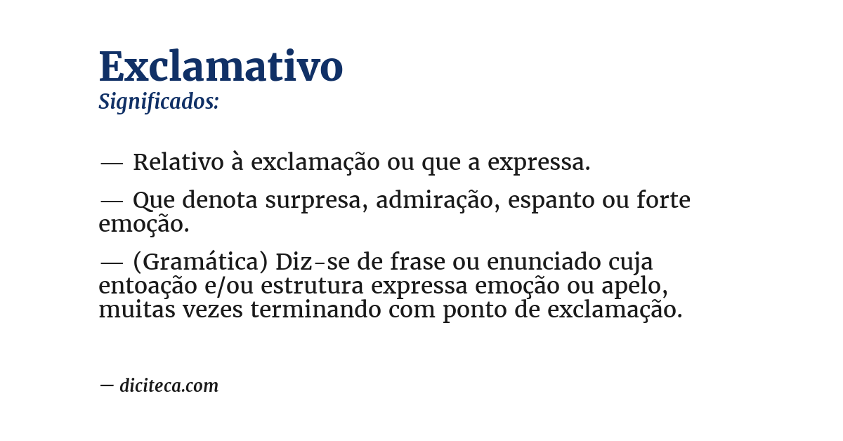 Significado de exclamativo