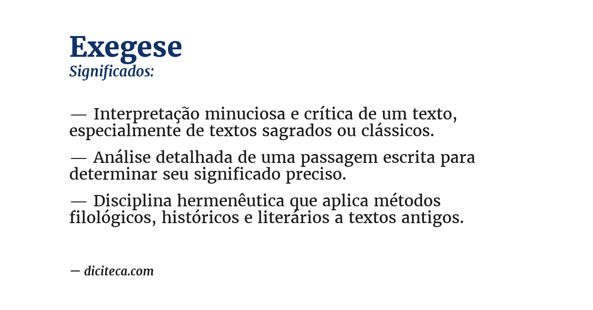 Significado de exegese