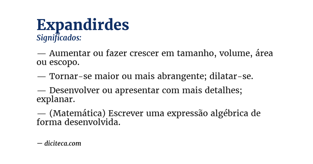Significado de expandirdes