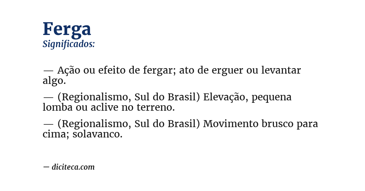 Significado de ferga