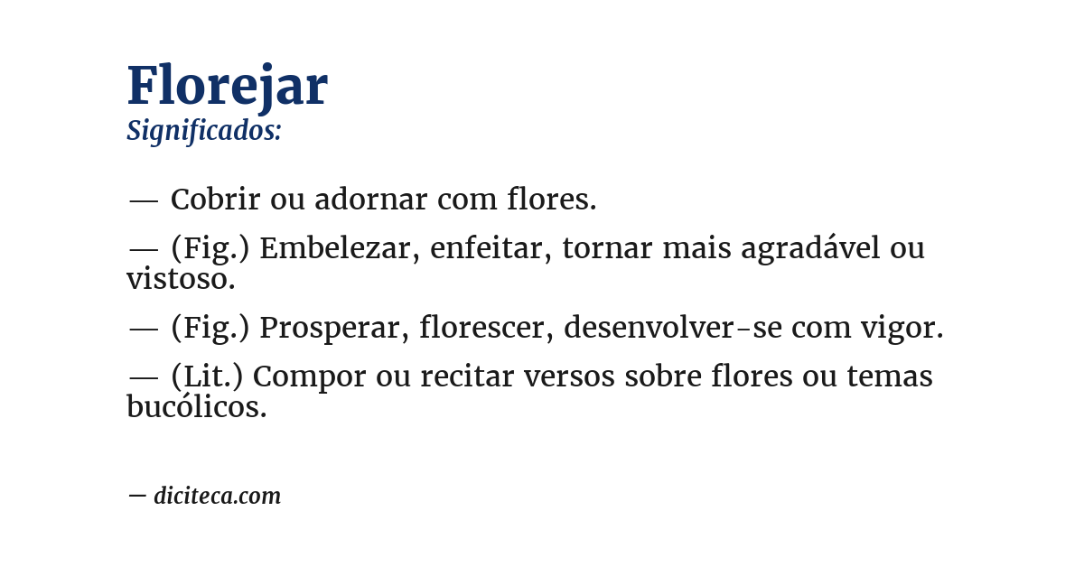 Significado de florejar