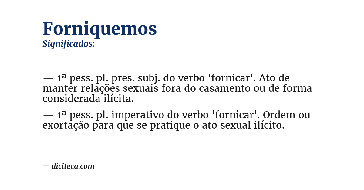 Significado de forniquemos