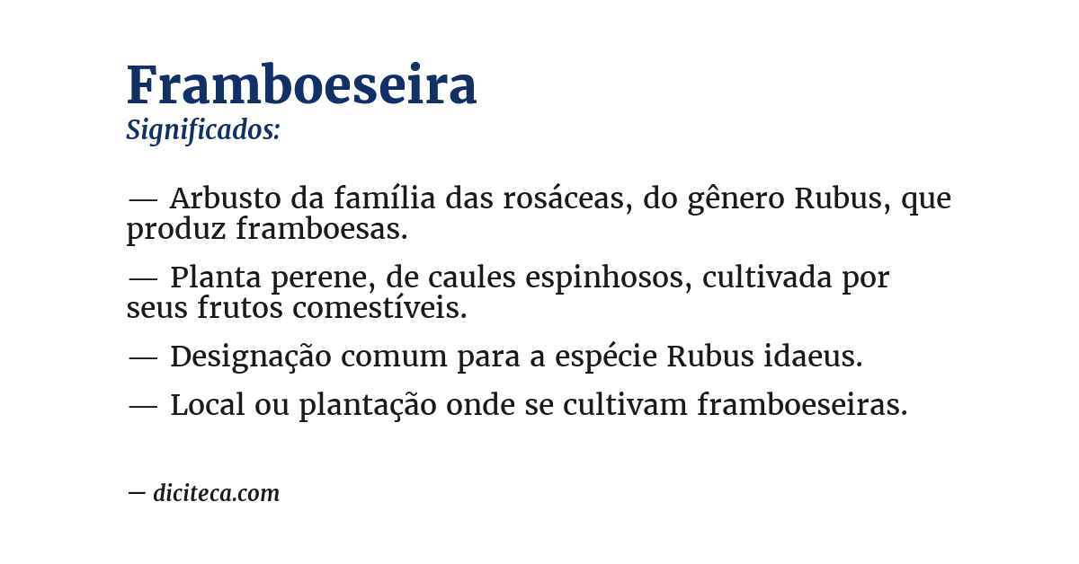 Significado de framboeseira