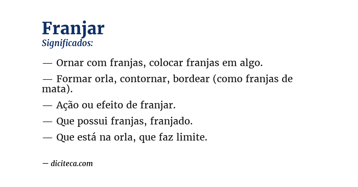 Significado de franjar