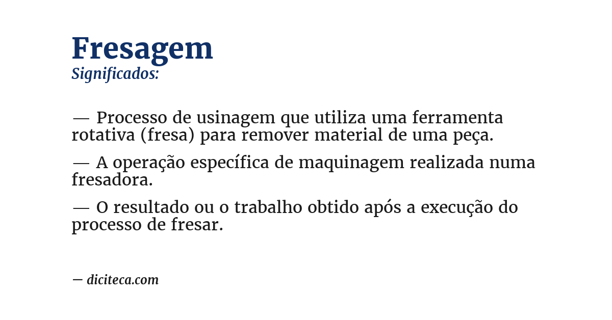 Significado de fresagem