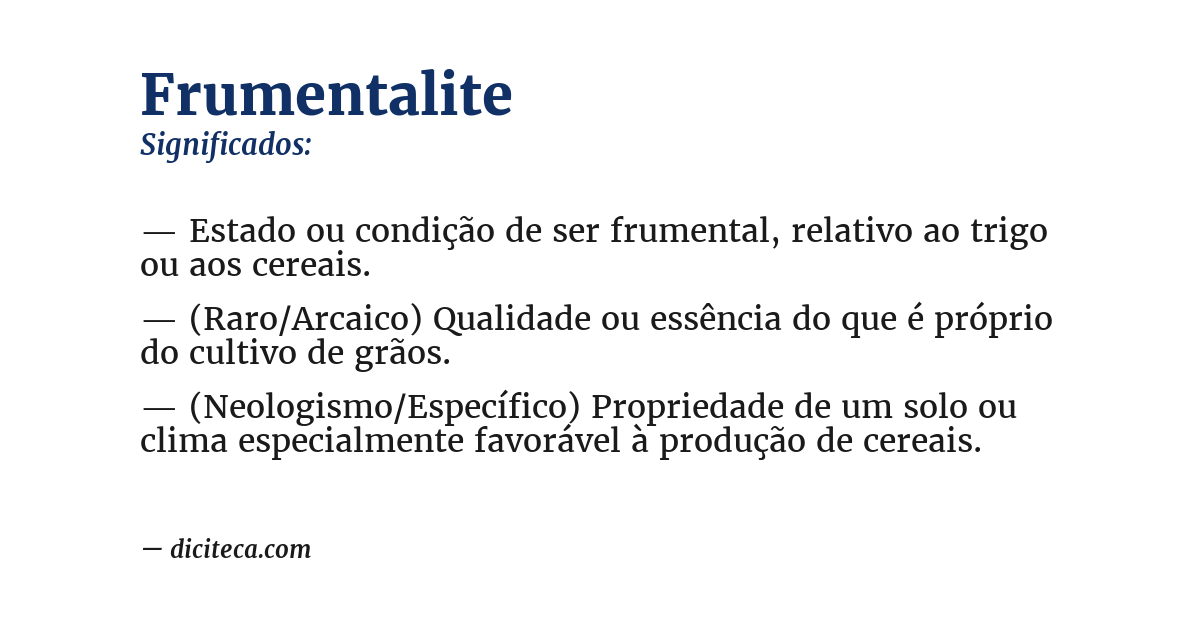 Significado de frumentalite