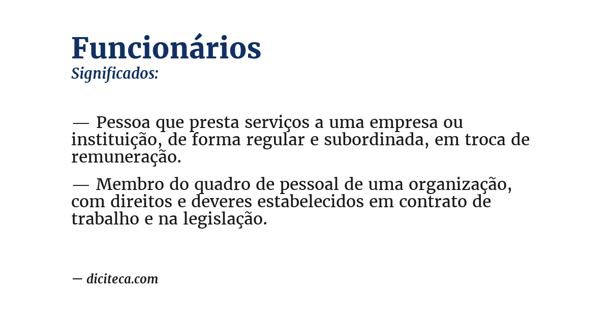 Significado de funcionários