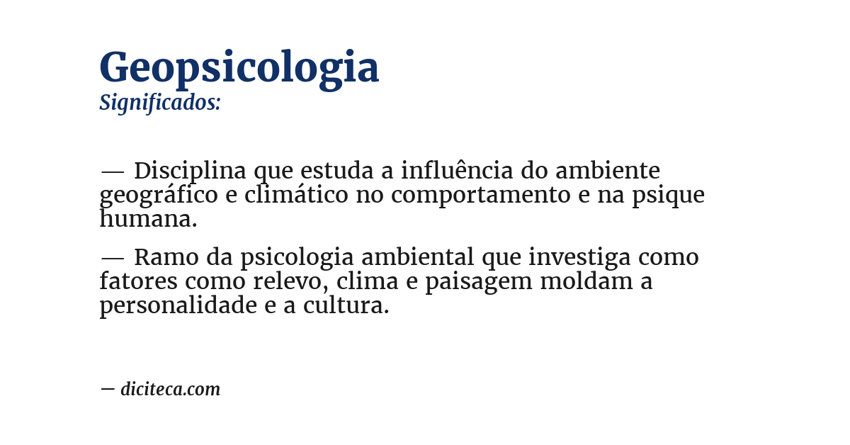 Significado de geopsicologia