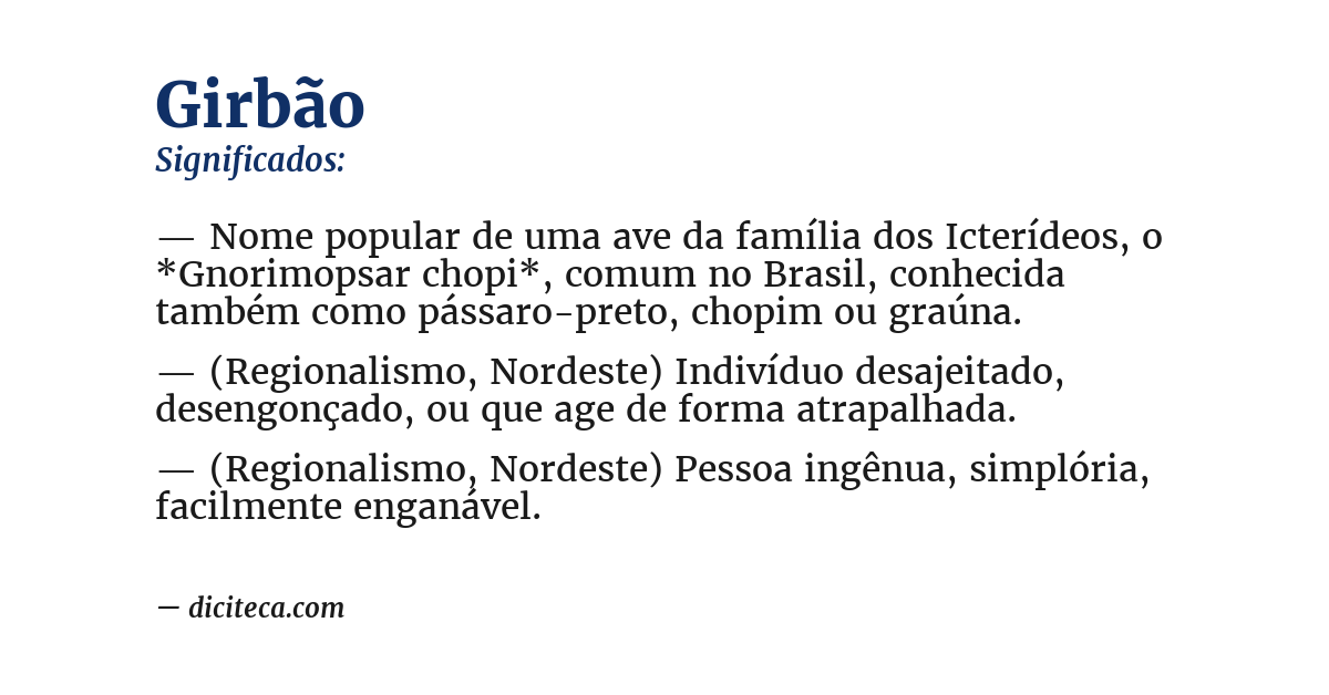 Significado de girbão