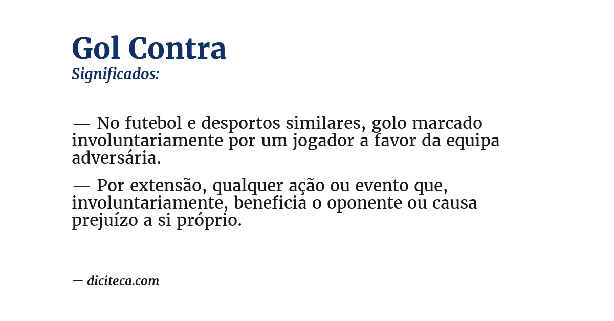 Significado de gol contra