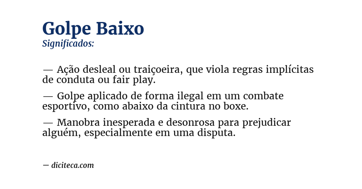 Significado de golpe baixo