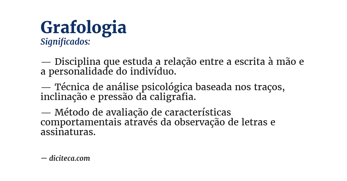 Significado de grafologia
